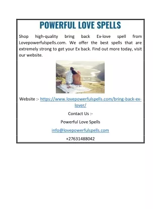 Bring Back Ex-love Spells | Lovepowerfulspells.com