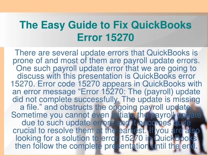 the easy guide to fix quickbooks error 15270