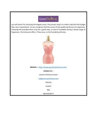 Best Perfume Oil Company - Genericperfumes