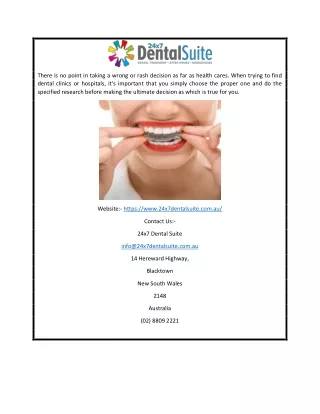 Dentist Blacktown | 24x7dentalsuite.com.au