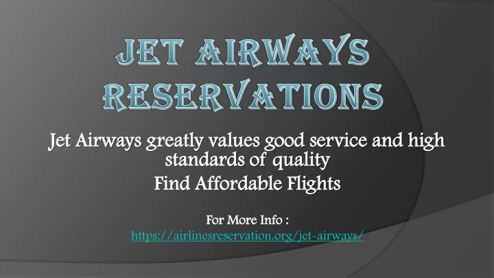 jet airways reservations