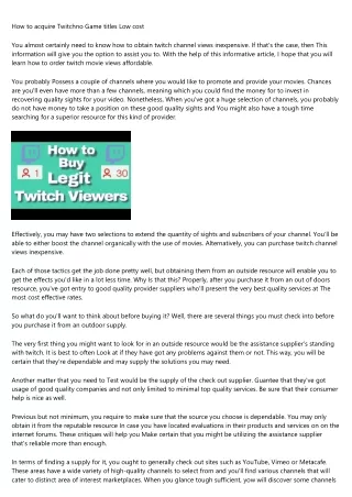 Watch Out: How buy twitch channel views Is Taking Over and What to Do About It