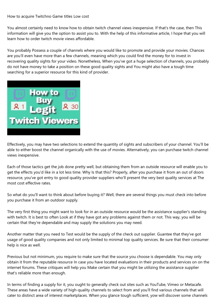 how to acquire twitchno game titles low cost