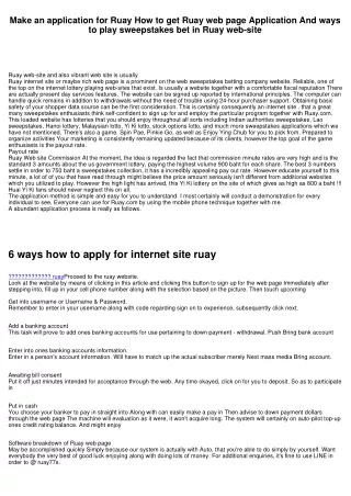 Make application for Ruay How to apply for Ruay web page Application process Approaches to participate in lotto playing