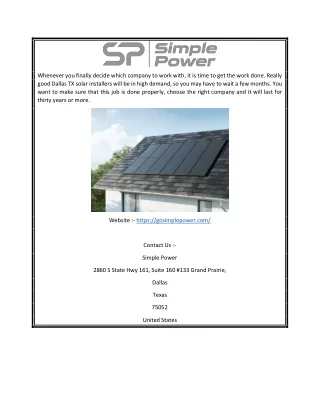 Solar Companies Dallas TX | Gosimplepower.com