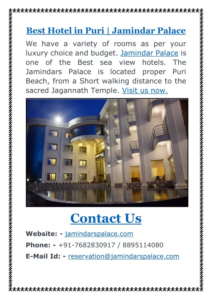 best hotel in puri jamindar palace