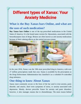 Different types of Xanax: Your Anxiety Medicine