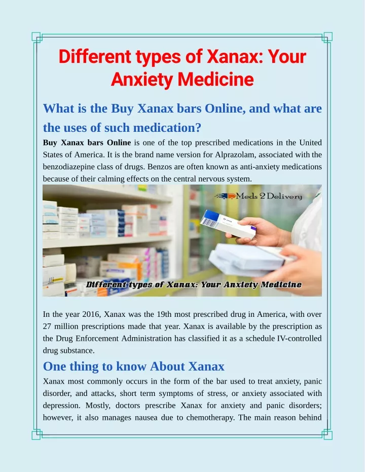 different types of xanax your anxiety medicine