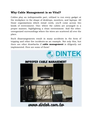 why cable management is so vital
