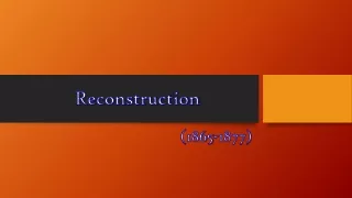 reconstruction and its legacies