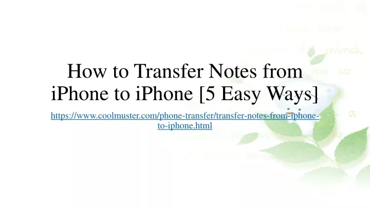 how to transfer notes from iphone to iphone 5 easy ways
