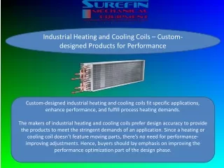 Industrial Heating and Cooling Coils – Custom-designed Products for Performance