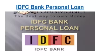 idfc bank personal loan