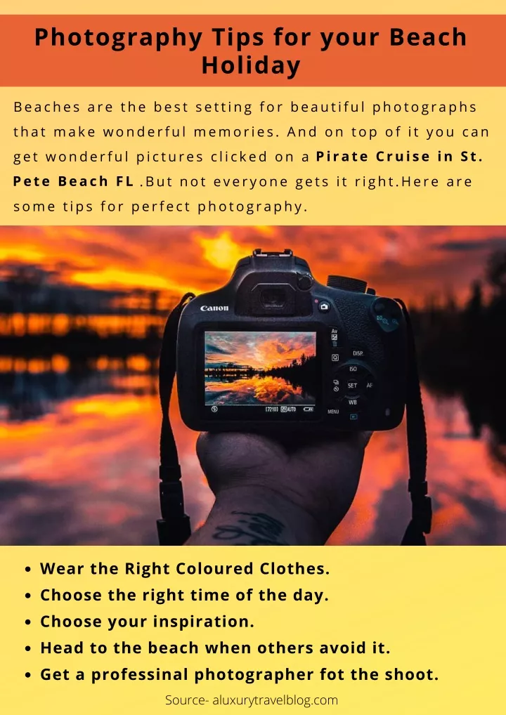 photography tips for your beach holiday