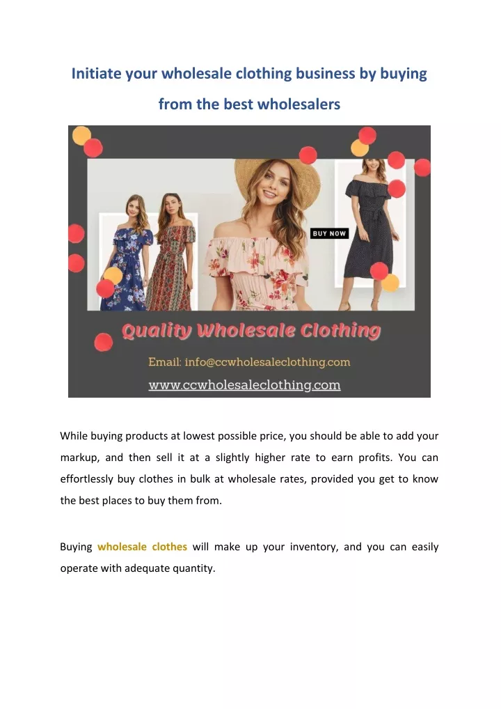 initiate your wholesale clothing business