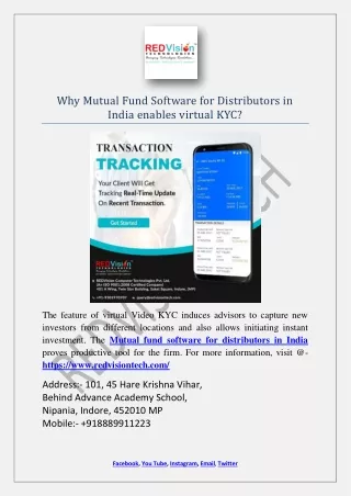 why mutual fund software for distributors