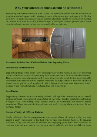 why your kitchen cabinets should be refinished