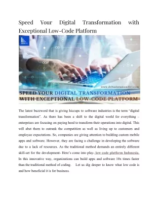 Speed Your Digital Transformation with Exceptional Low-Code Platform