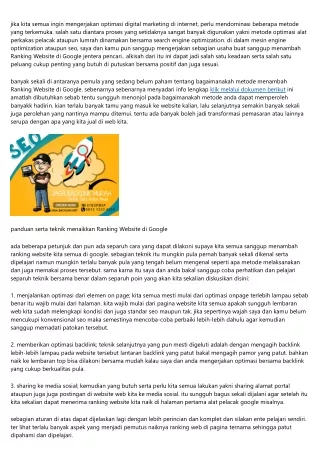 jika kita semua ingin mengerjakan optimasi