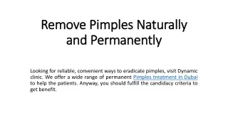remove pimples naturally and permanently
