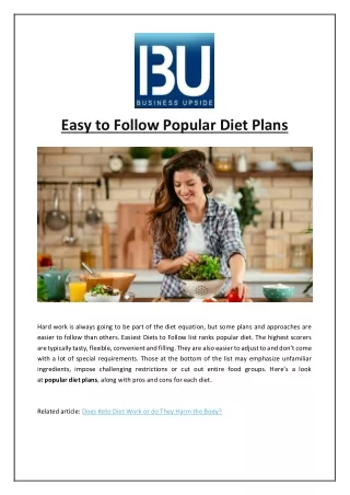 easy to follow popular diet plans