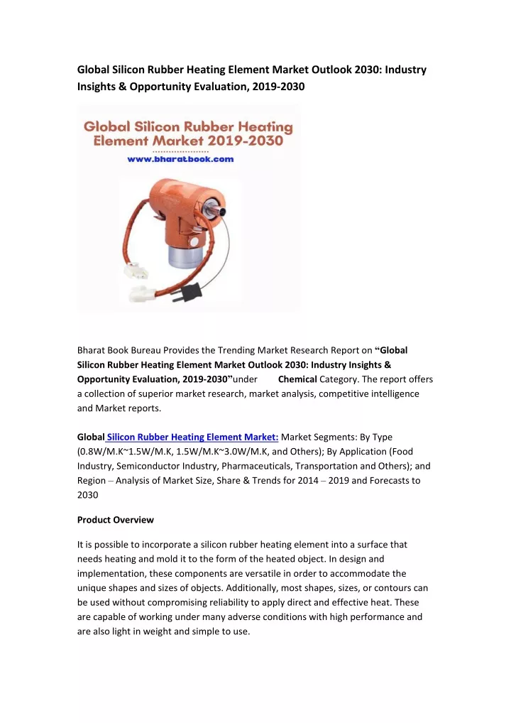global silicon rubber heating element market