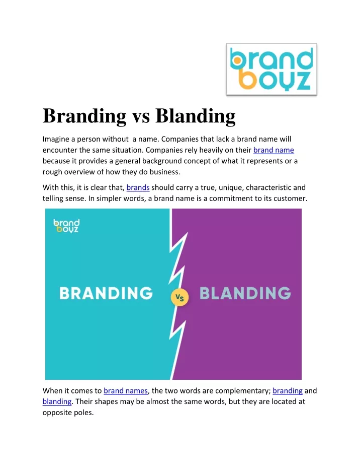 branding vs blanding