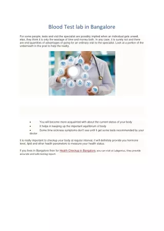 blood test lab in bangalore
