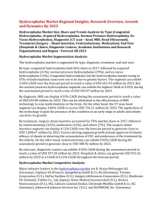 hydrocephalus market regional insights research
