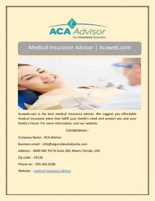 medical insurance advisor acaweb com