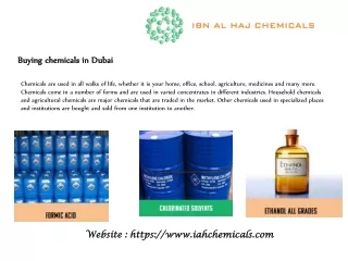 Buying chemicals in Dubai