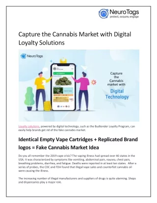 Capture the Cannabis Market with Digital Loyalty Solutions