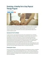 Stretching - A Healthy Part of Any Physical Therapy Program - slide 1
