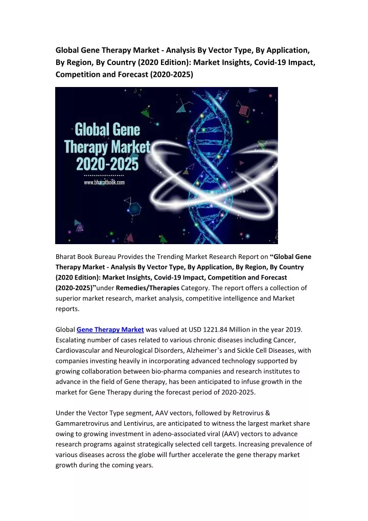 global gene therapy market analysis by vector