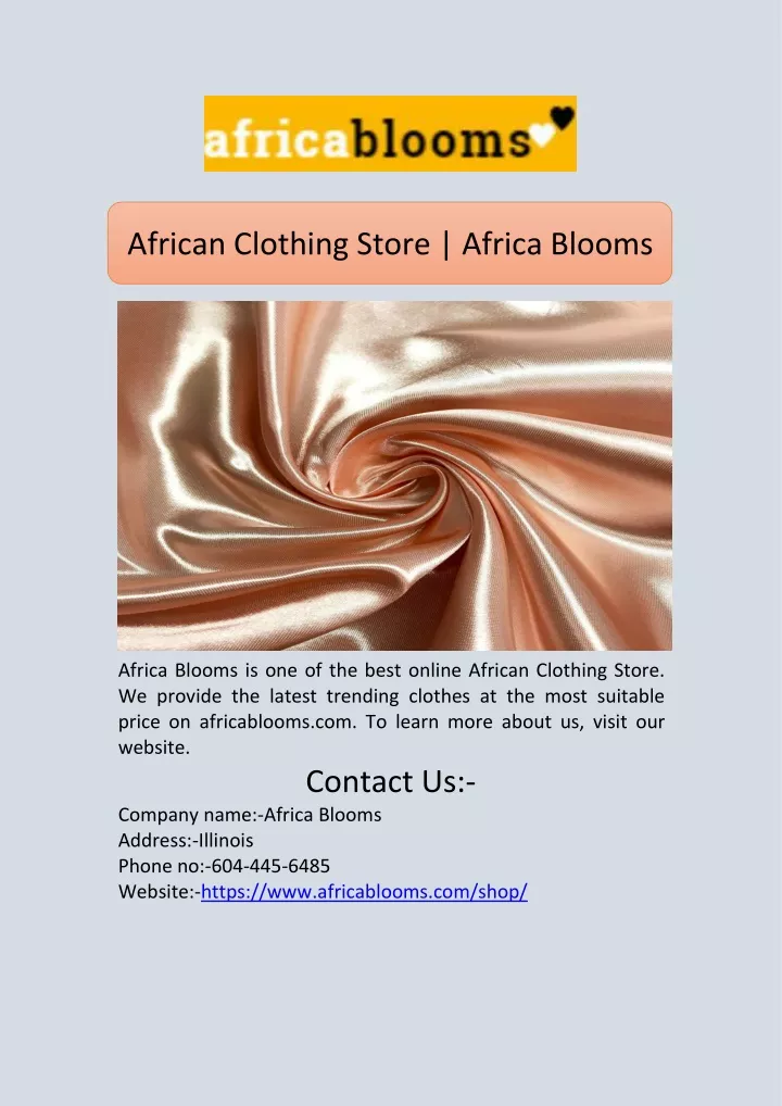 african clothing store africa blooms