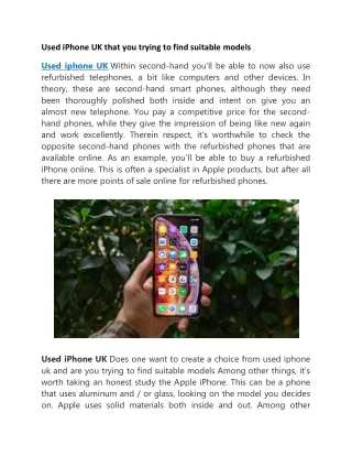 used iphone uk that you trying to find suitable