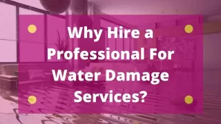 Why Hire a Professional For Water Damage Restoration Services?