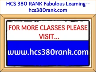 HCS 380 RANK Fabulous Learning--hcs380rank.com
