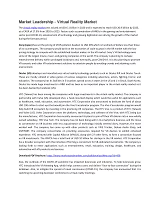 market leadership virtual reality market