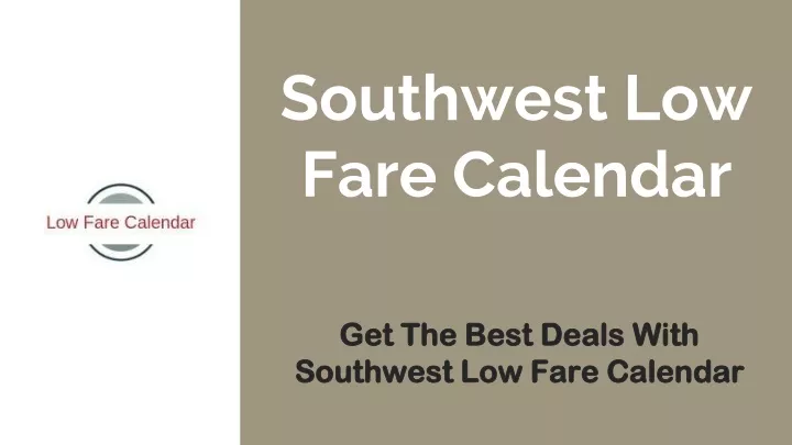 southwest low fare calendar