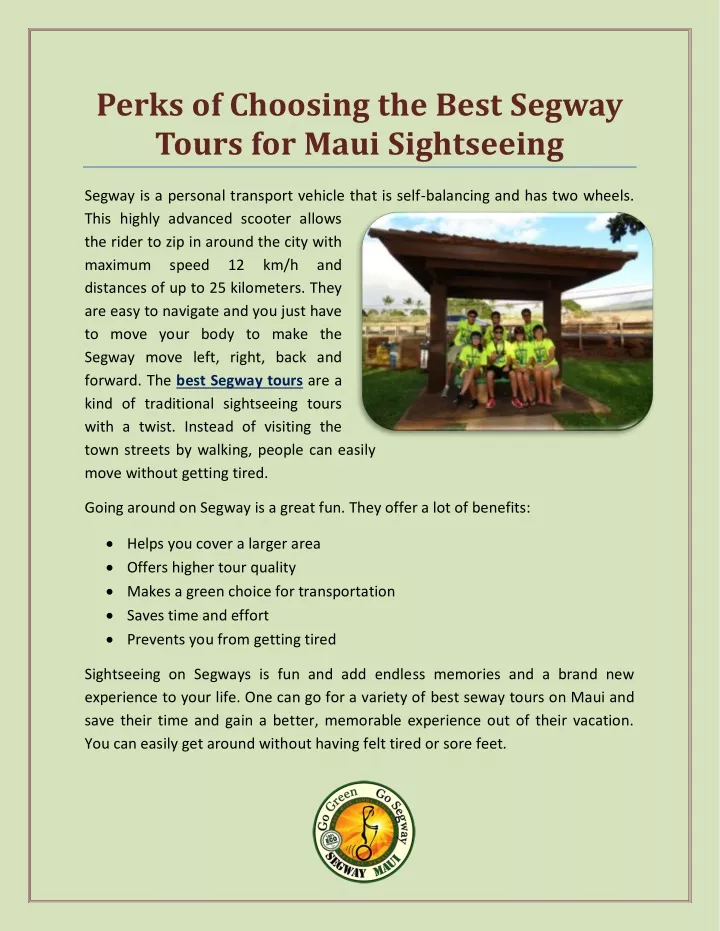 perks of choosing the best segway tours for maui