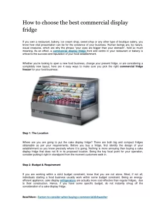 How to choose the best commercial display fridge