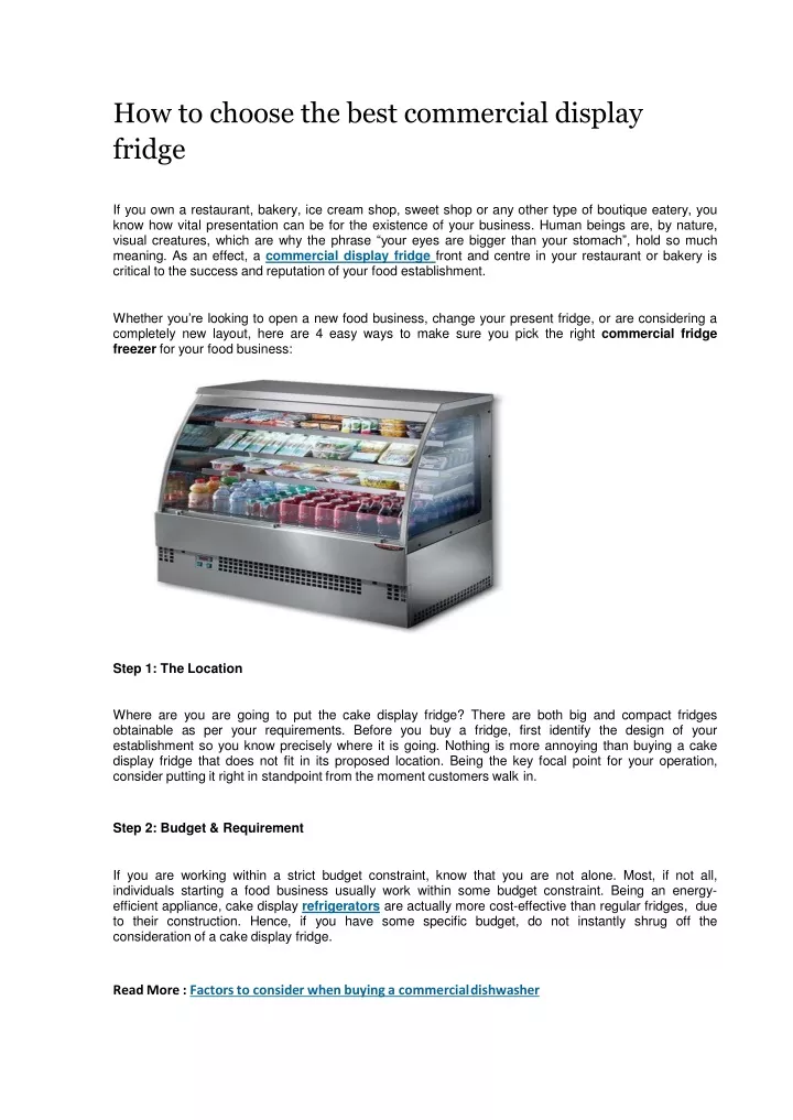 how to choose the best commercial display fridge