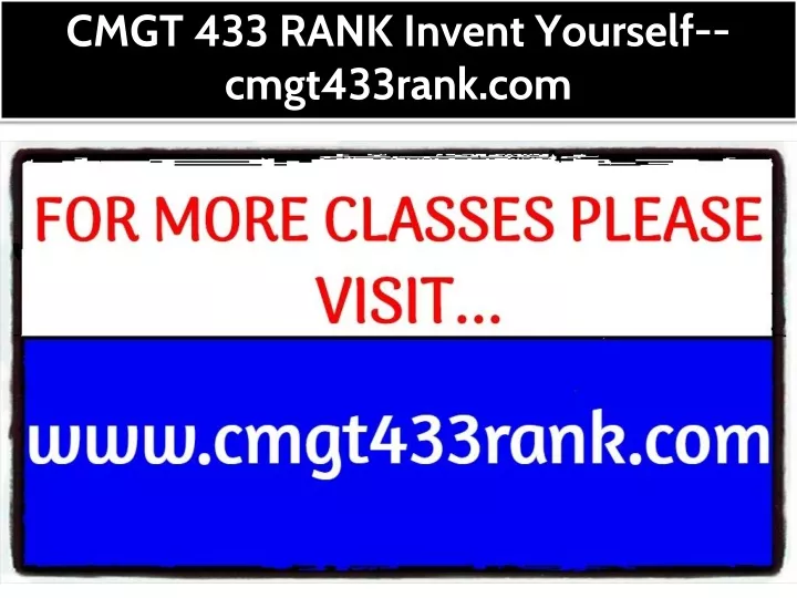 cmgt 433 rank invent yourself cmgt433rank com
