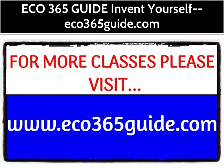 eco 365 guide invent yourself eco365guide com