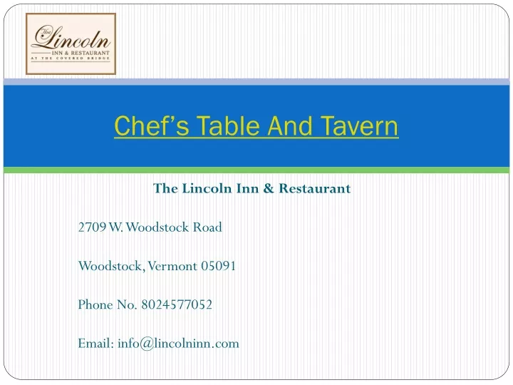 chef s table and tavern