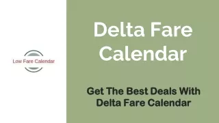 delta fare calendar