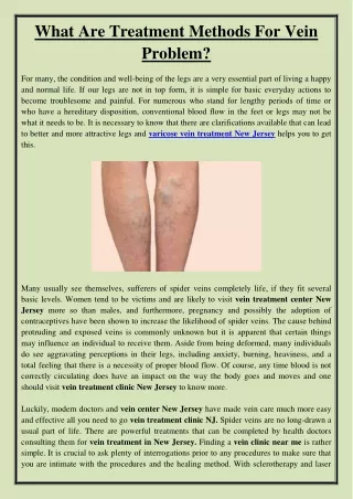 what are treatment methods for vein problem