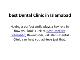 best Dental Clinic in Islamabad