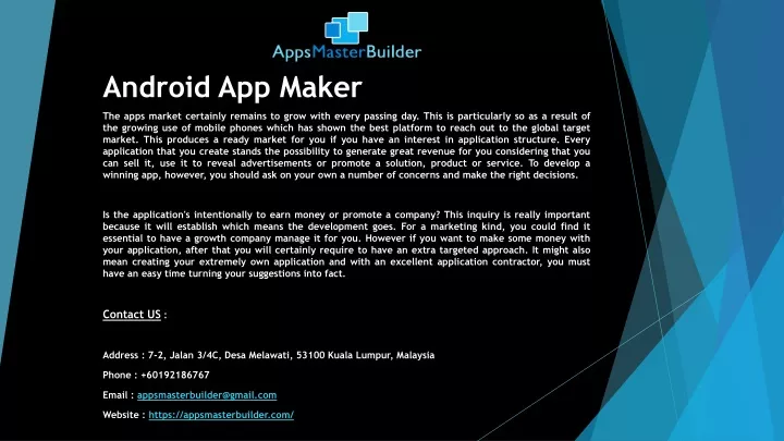 android app maker